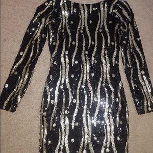 Beaded  dress black and gold